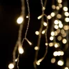 Dekortrend Kültéri toldható jégszikrázó 101 LED jégcsapfüzér, Meleg fehér, 300 x 40 cm, fehér gumikábel