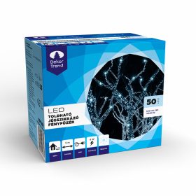   Dekortrend Kültéri toldható jégszikrázó LED fényfüzér, Hideg fehér, 500 cm, 50 LED