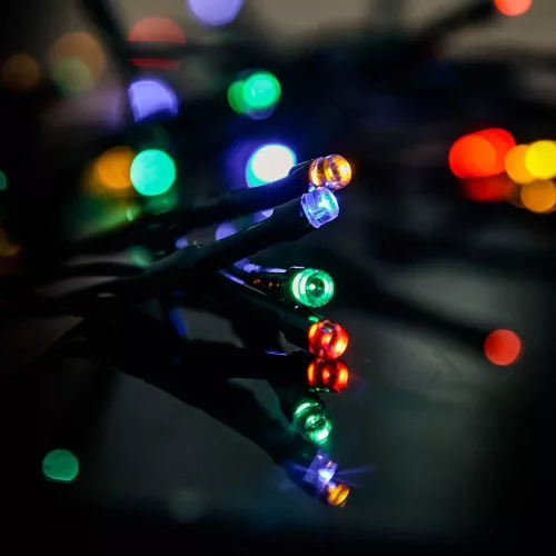 Dekortrend Basic 80 LED, 640 cm, fényfüzér timer funkcióval, elemes, színes
