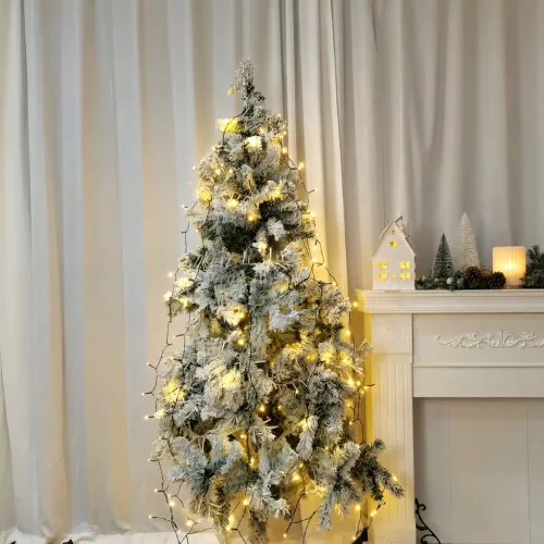 Gyűrűs karácsonyfa fényfüzér 112 cm, 120 LED, meleg fehér, 120 cm-es fához