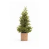 Mini műfenyő tobozzal, juta kaspóban 48 cm