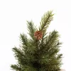 Mini asztali műfenyő zsákvászonos kaspóban 23 cm