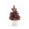 Rosegold mini asztali műfenyő, fehér kaspóban 28 cm