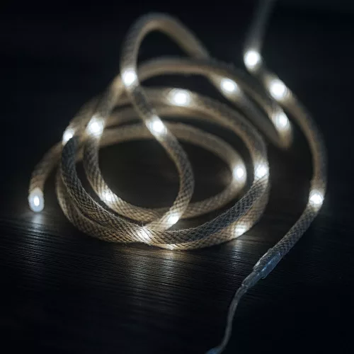 Dekortrend LED kötél fényfüzér, 20 led, meleg fehér, elemes